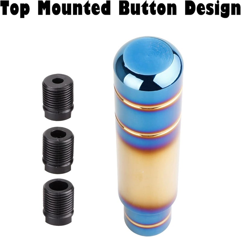 BARTOO Aluminum Alloy Heavy Weighted Shifter Knob, 5" Auto Gear Shift Knob, Car Gear Lever Stick Shifter Handle,with 3 Threaded Adapters M8 M10 M12,Fit Most Automatic Manual Vehicle(Gold Plated) - Image 3